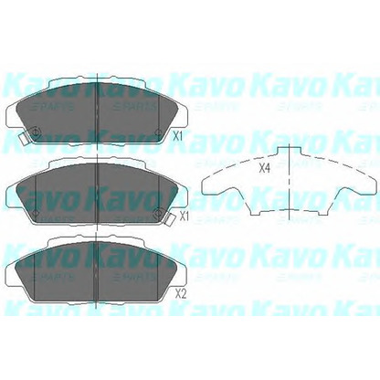 Фото Комплект тормозных колодок, дисковый тормоз KAVO PARTS KBP2025