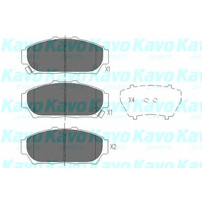 Photo Kit de plaquettes de frein, frein à disque KAVO PARTS KBP2030