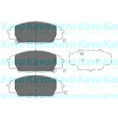 Photo Kit de plaquettes de frein, frein à disque KAVO PARTS KBP2031