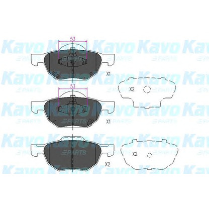 Foto Kit pastiglie freno, Freno a disco KAVO PARTS KBP2036