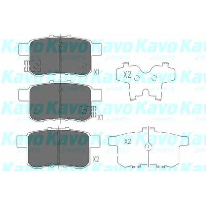 Photo Kit de plaquettes de frein, frein à disque KAVO PARTS KBP2044