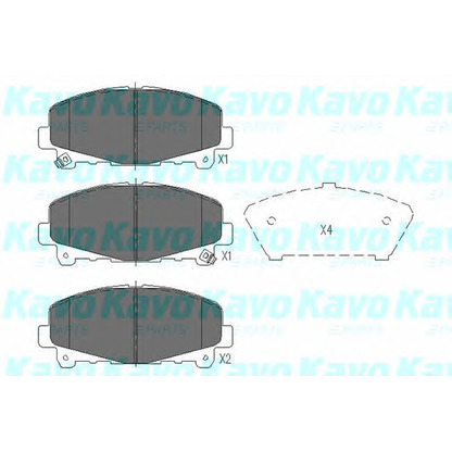 Фото Комплект тормозных колодок, дисковый тормоз KAVO PARTS KBP2050