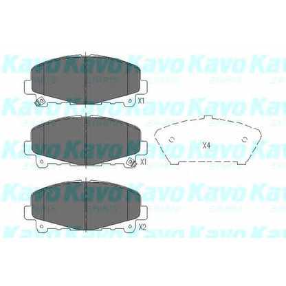 Foto Kit pastiglie freno, Freno a disco KAVO PARTS KBP2050