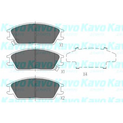Фото Комплект тормозных колодок, дисковый тормоз KAVO PARTS KBP3001