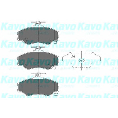 Фото Комплект тормозных колодок, дисковый тормоз KAVO PARTS KBP3002