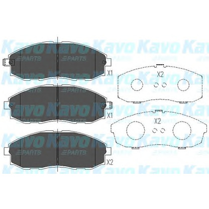 Фото Комплект тормозных колодок, дисковый тормоз KAVO PARTS KBP3003