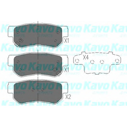 Foto Kit pastiglie freno, Freno a disco KAVO PARTS KBP3005