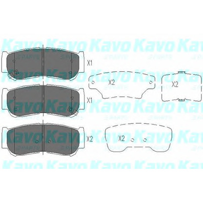 Zdjęcie Zestaw klocków hamulcowych, hamulce tarczowe KAVO PARTS KBP3024