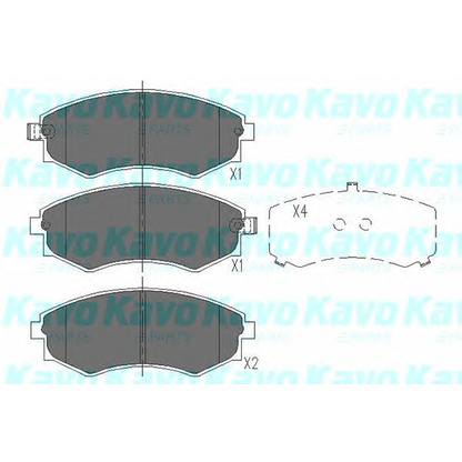 Фото Комплект тормозных колодок, дисковый тормоз KAVO PARTS KBP3027