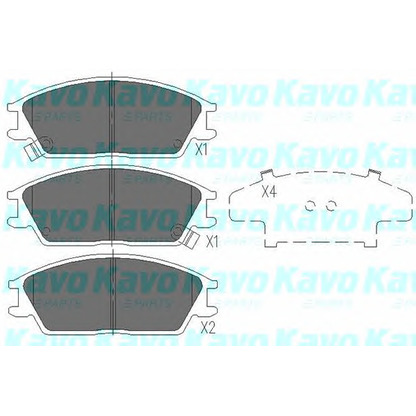 Photo Kit de plaquettes de frein, frein à disque KAVO PARTS KBP3028