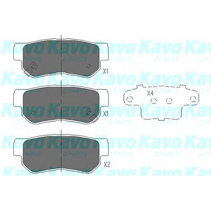 Фото Комплект тормозных колодок, дисковый тормоз KAVO PARTS KBP3035