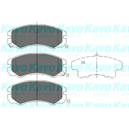 Photo Kit de plaquettes de frein, frein à disque KAVO PARTS KBP3501