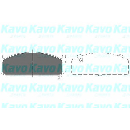 Photo Kit de plaquettes de frein, frein à disque KAVO PARTS KBP3505