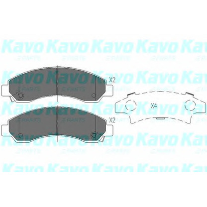 Фото Комплект тормозных колодок, дисковый тормоз KAVO PARTS KBP3514