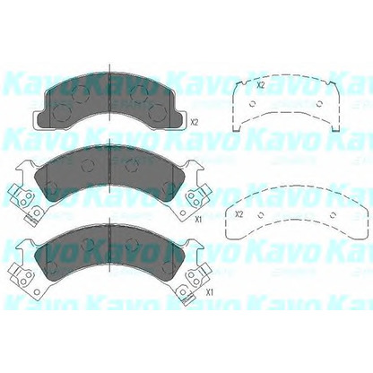Photo Kit de plaquettes de frein, frein à disque KAVO PARTS KBP3516