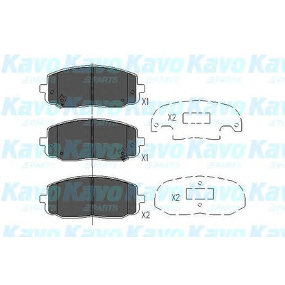 Photo Kit de plaquettes de frein, frein à disque KAVO PARTS KBP4006