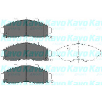 Photo Kit de plaquettes de frein, frein à disque KAVO PARTS KBP4010