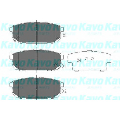 Photo Kit de plaquettes de frein, frein à disque KAVO PARTS KBP4015