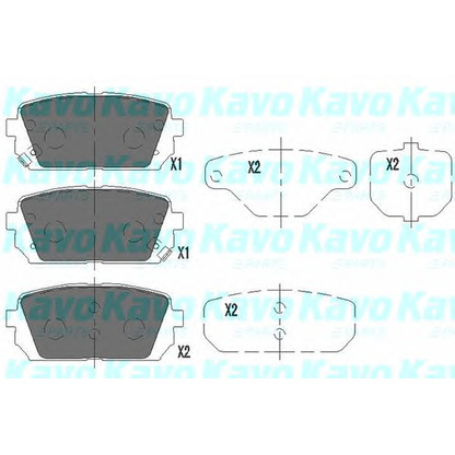 Photo Kit de plaquettes de frein, frein à disque KAVO PARTS KBP4019