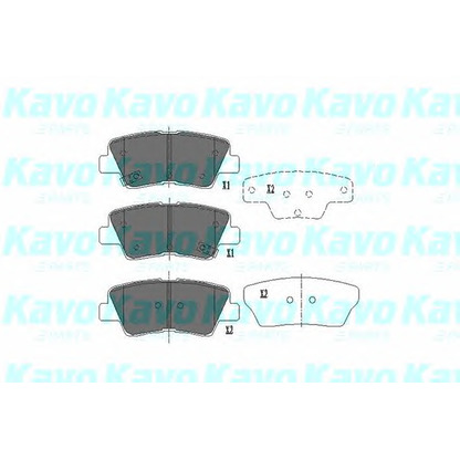 Фото Комплект тормозных колодок, дисковый тормоз KAVO PARTS KBP4022