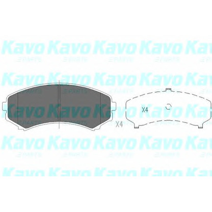 Photo Kit de plaquettes de frein, frein à disque KAVO PARTS KBP4504
