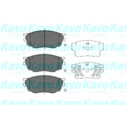 Photo Kit de plaquettes de frein, frein à disque KAVO PARTS KBP4511