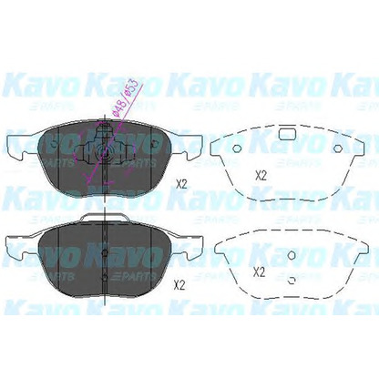 Фото Комплект тормозных колодок, дисковый тормоз KAVO PARTS KBP4513