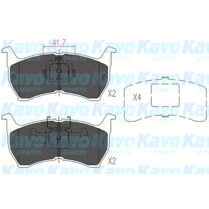 Foto Bremsbelagsatz, Scheibenbremse KAVO PARTS KBP4516