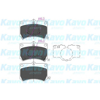 Фото Комплект тормозных колодок, дисковый тормоз KAVO PARTS KBP4517