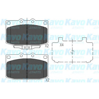 Фото Комплект тормозных колодок, дисковый тормоз KAVO PARTS KBP4518