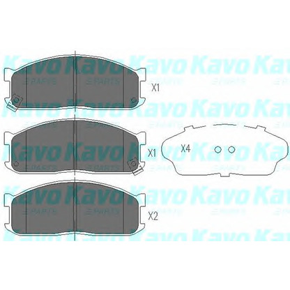 Photo Kit de plaquettes de frein, frein à disque KAVO PARTS KBP4523