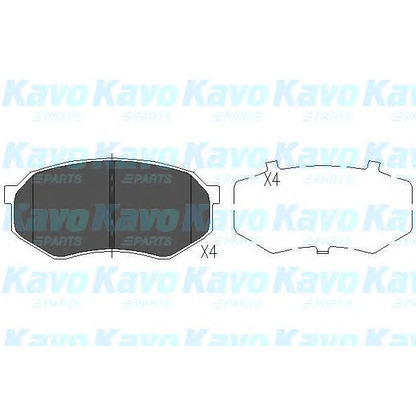 Photo Kit de plaquettes de frein, frein à disque KAVO PARTS KBP4524