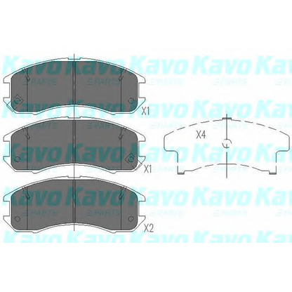 Photo Kit de plaquettes de frein, frein à disque KAVO PARTS KBP4525