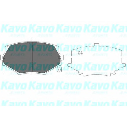 Фото Комплект тормозных колодок, дисковый тормоз KAVO PARTS KBP4527