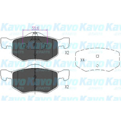 Фото Комплект тормозных колодок, дисковый тормоз KAVO PARTS KBP4541