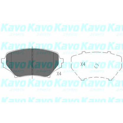 Photo Kit de plaquettes de frein, frein à disque KAVO PARTS KBP4550