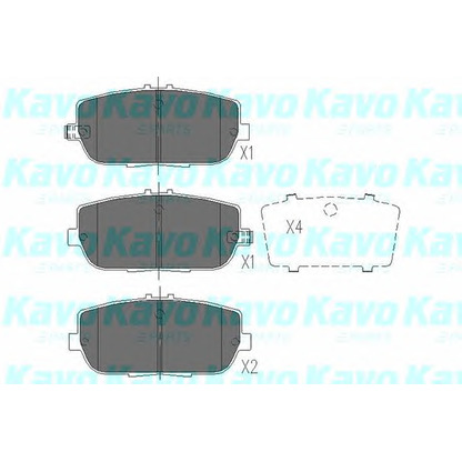 Фото Комплект тормозных колодок, дисковый тормоз KAVO PARTS KBP4551