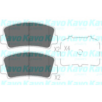 Zdjęcie Zestaw klocków hamulcowych, hamulce tarczowe KAVO PARTS KBP4552