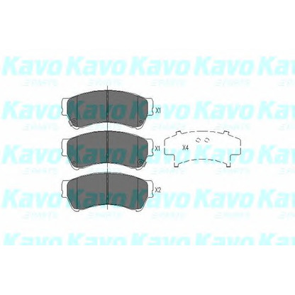 Zdjęcie Zestaw klocków hamulcowych, hamulce tarczowe KAVO PARTS KBP4557