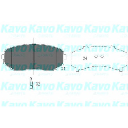 Photo Kit de plaquettes de frein, frein à disque KAVO PARTS KBP4558