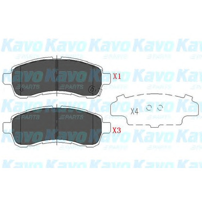 Фото Комплект тормозных колодок, дисковый тормоз KAVO PARTS KBP4560