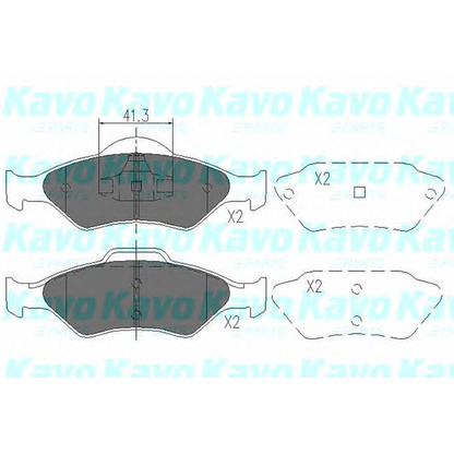 Фото Комплект тормозных колодок, дисковый тормоз KAVO PARTS KBP4561