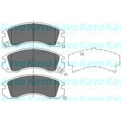 Фото Комплект тормозных колодок, дисковый тормоз KAVO PARTS KBP5503