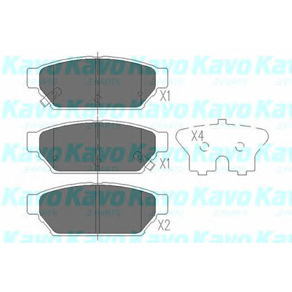 Фото Комплект тормозных колодок, дисковый тормоз KAVO PARTS KBP5510