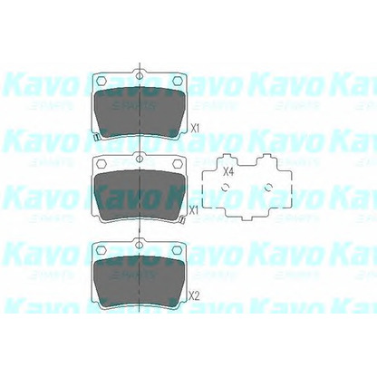 Zdjęcie Zestaw klocków hamulcowych, hamulce tarczowe KAVO PARTS KBP5512