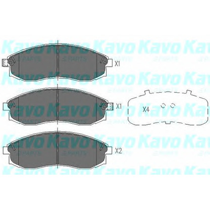 Photo Kit de plaquettes de frein, frein à disque KAVO PARTS KBP5517