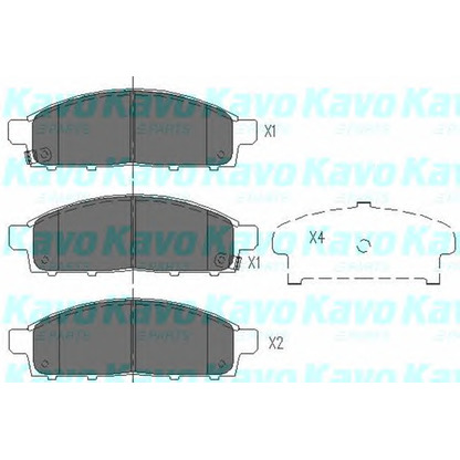 Zdjęcie Zestaw klocków hamulcowych, hamulce tarczowe KAVO PARTS KBP5520