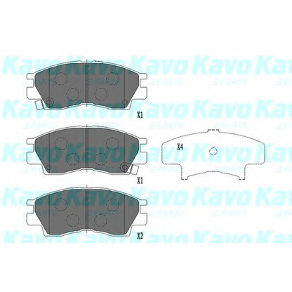 Photo Kit de plaquettes de frein, frein à disque KAVO PARTS KBP5526