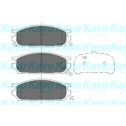 Photo Kit de plaquettes de frein, frein à disque KAVO PARTS KBP5530