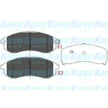 Фото Комплект тормозных колодок, дисковый тормоз KAVO PARTS KBP5533